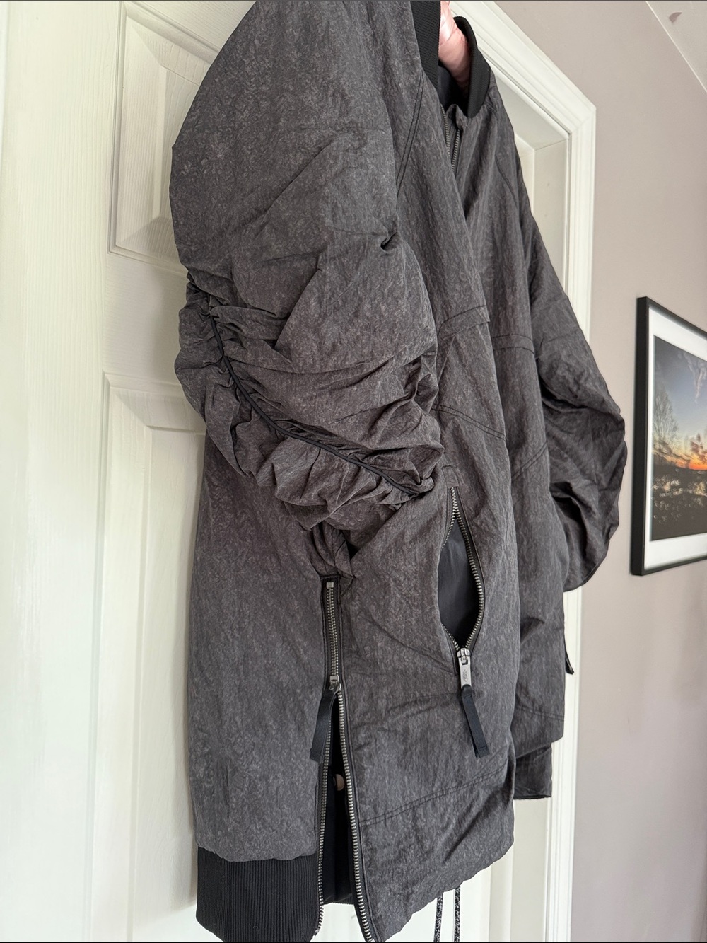 Free People Oversized Winter Jacket in Charcoal Gray - Picture 2 of 4